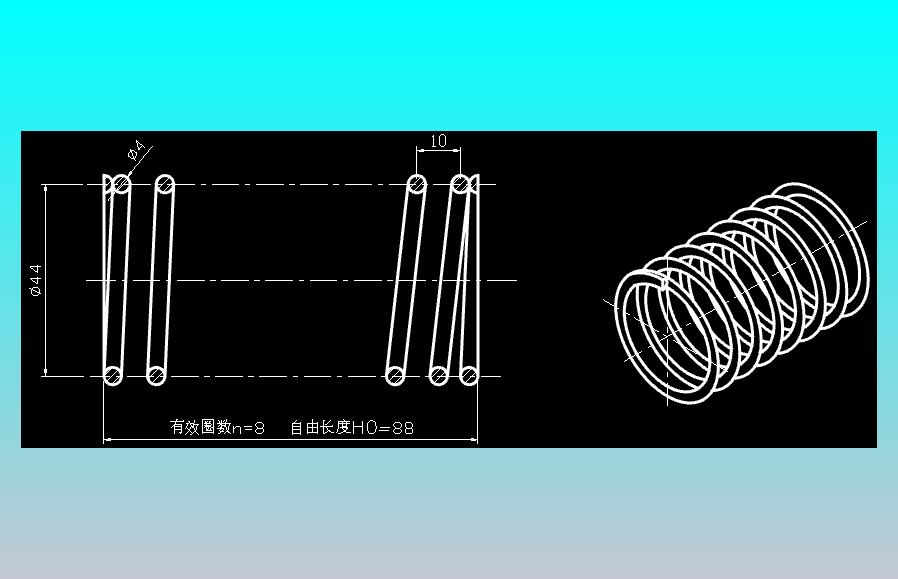 弹簧视图CAD图纸