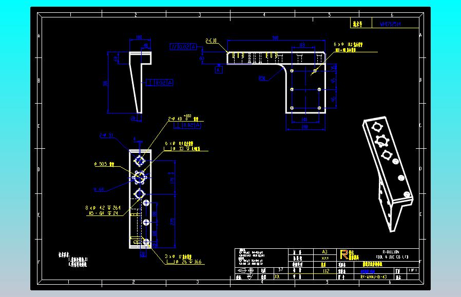 固定机座上盖板CAD