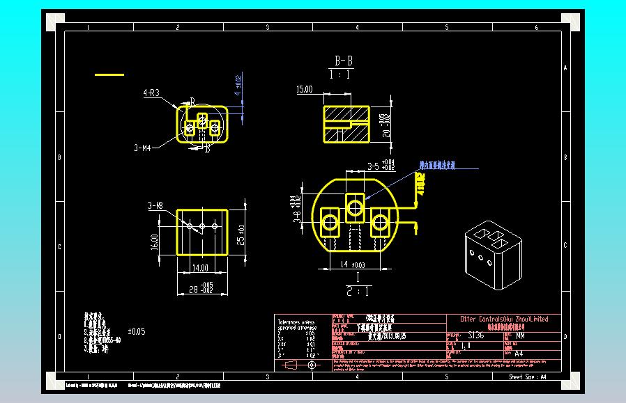 下模顶针固定基座CAD