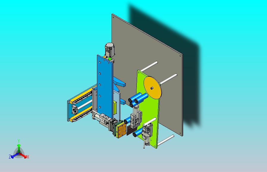 2轴贴标签机构3D模型