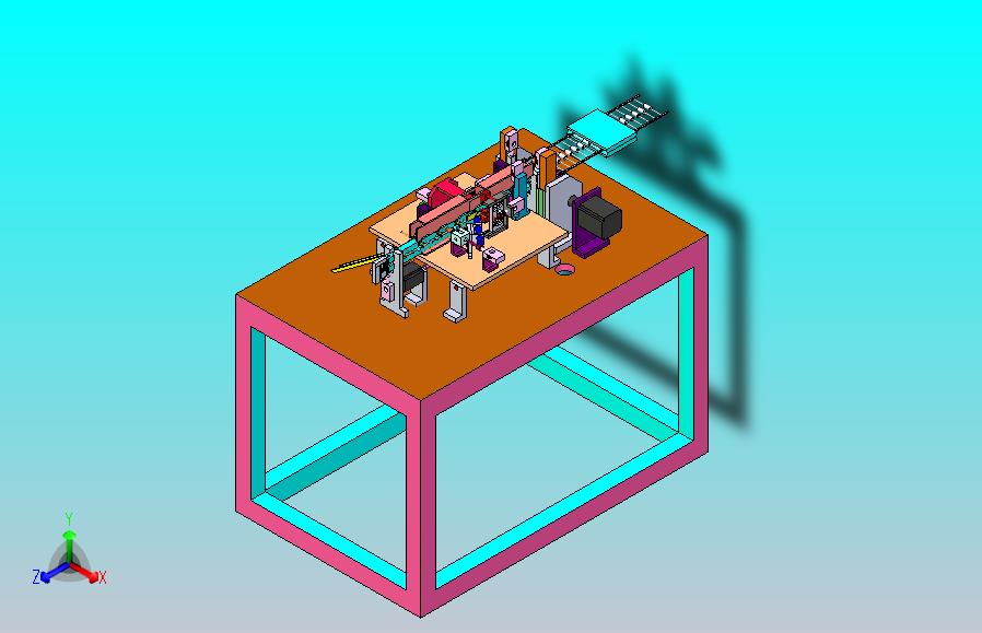 二极管套磁环剪脚成型排出机3D模型