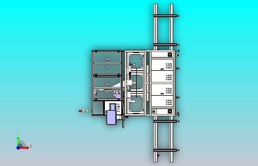 在线式电视贴偏光片设备三维模型3D图纸
