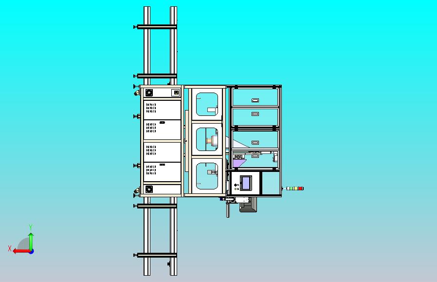 在线式电视贴偏光片设备三维模型3D图纸