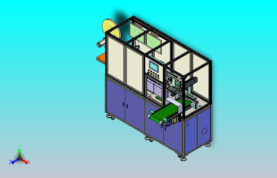 切断检测机FPC软排线裁切机3D图纸模型