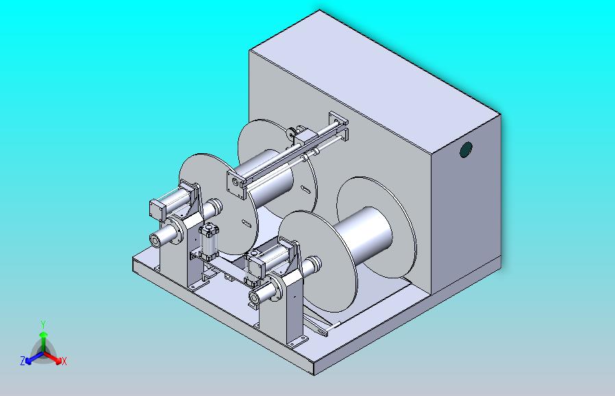 双通道自行缠线机设备3D图纸