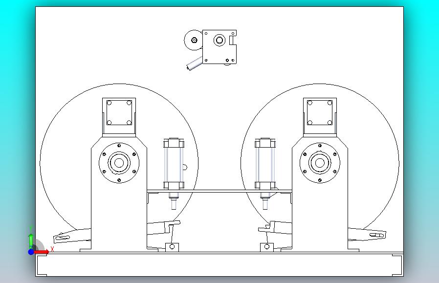 双通道自行缠线机设备3D图纸