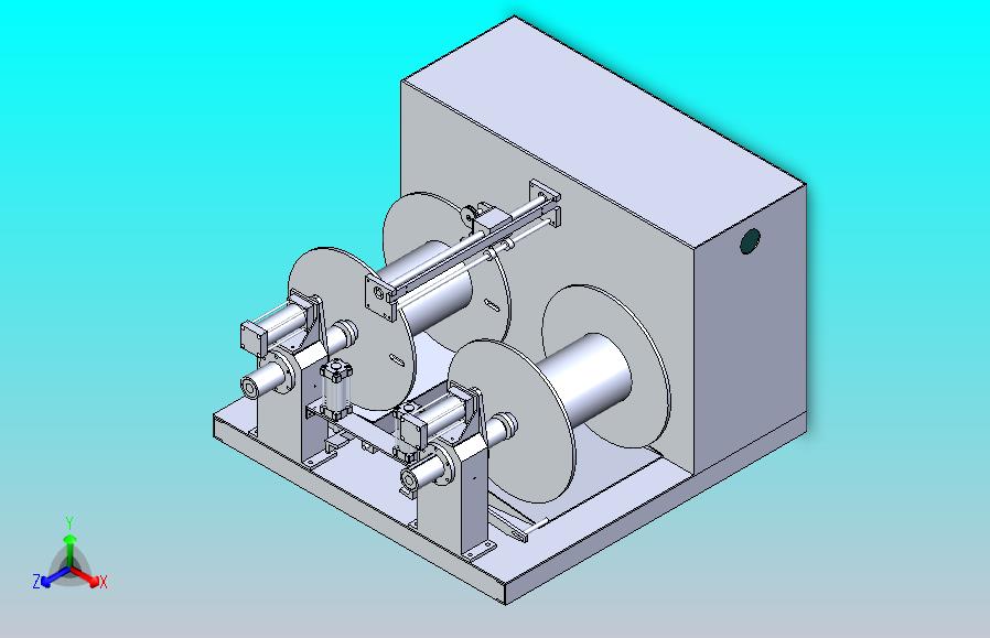 双通道自行缠线机设备3D图纸