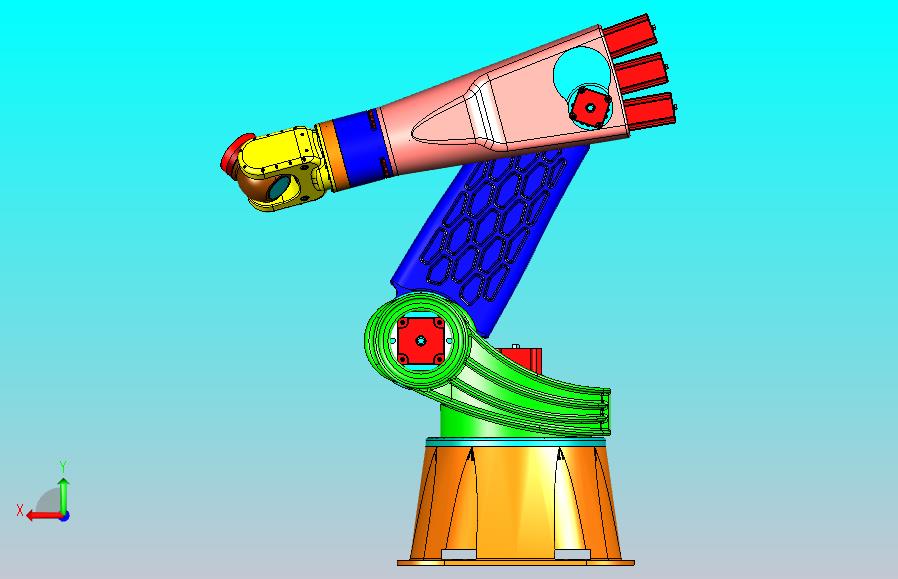 一款完整的6自由度机器人手臂3D模型