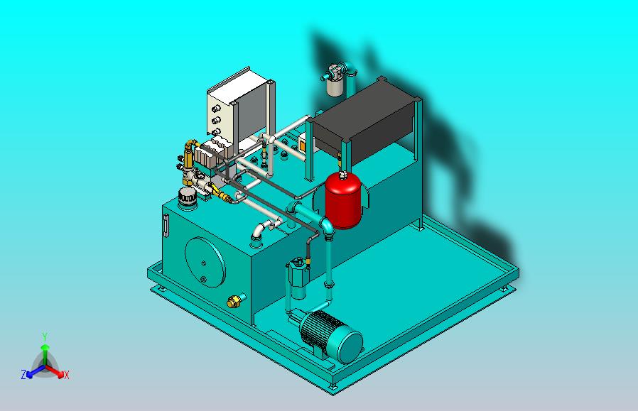 一款大型液压站三维3D数模