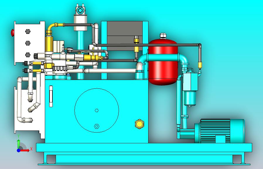 一款大型液压站三维3D数模