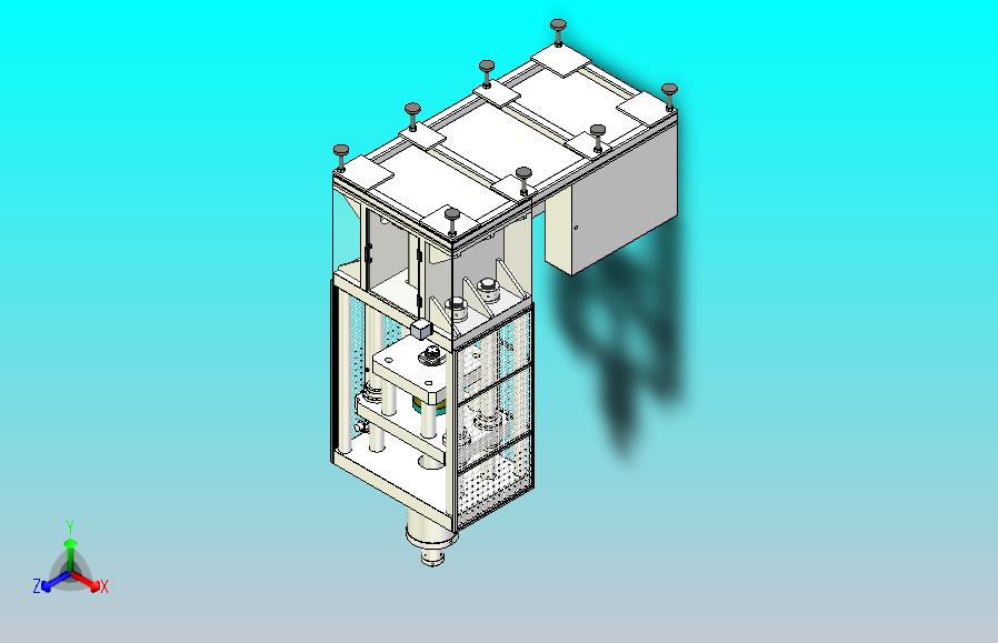 一款冲凸台液压机三维3D数模