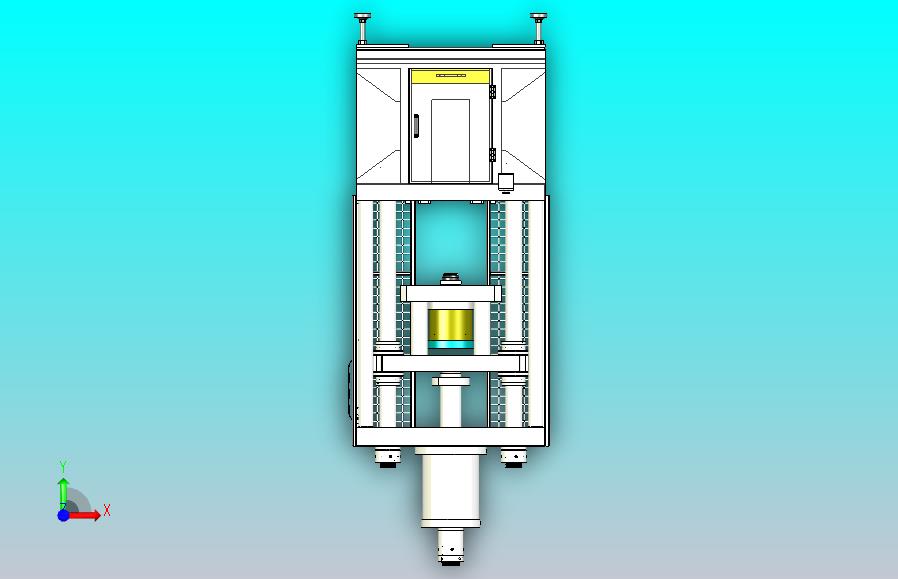 一款冲凸台液压机三维3D数模