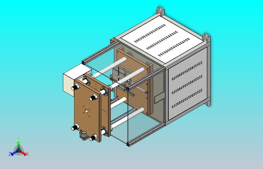 一款10吨四柱三板油压机三维3D数模