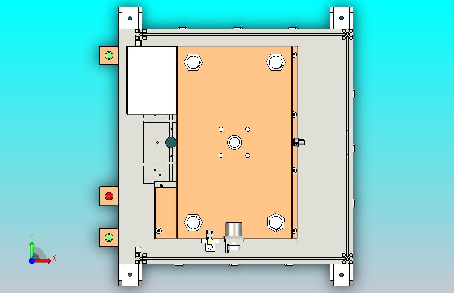 一款10吨四柱三板油压机三维3D数模