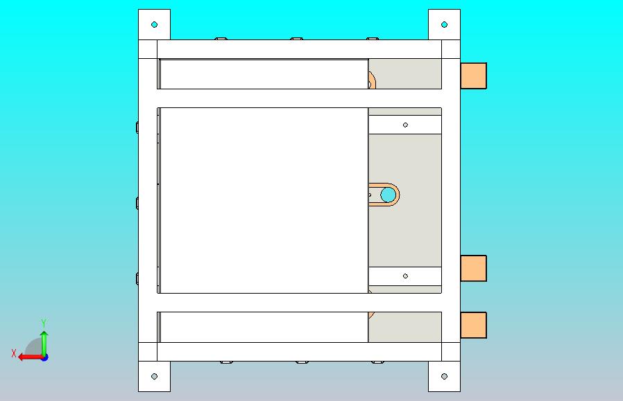一款10吨四柱三板油压机三维3D数模