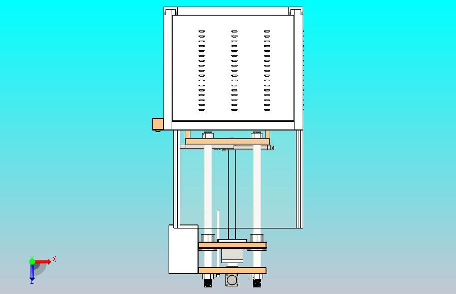 一款10吨四柱三板油压机三维3D数模