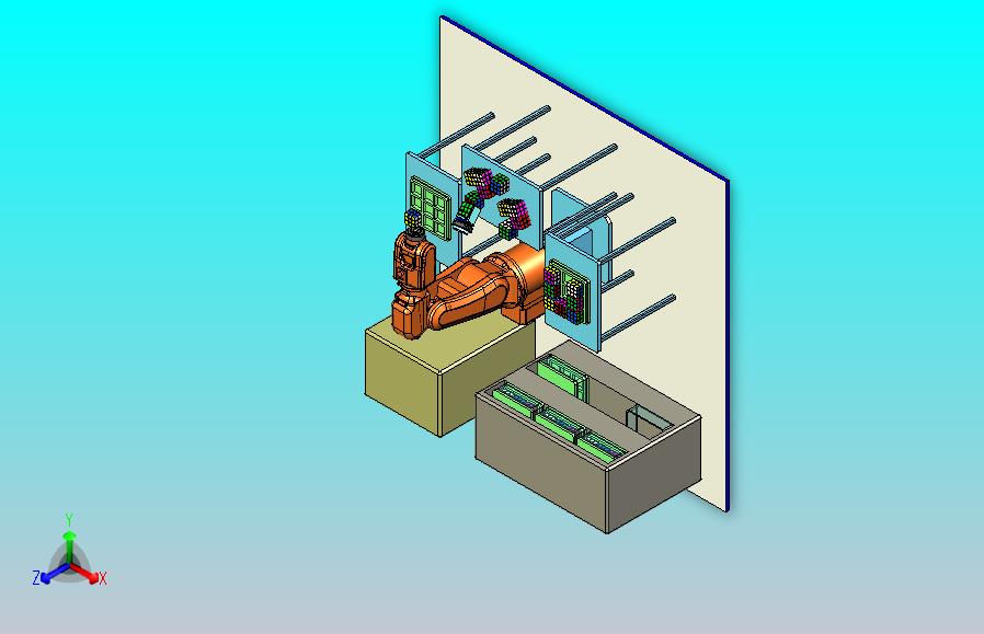 机器人搬运工作站3D模型
