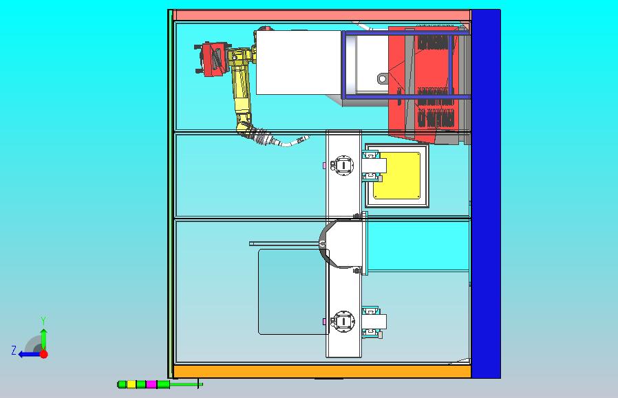 减震器机器人焊接工作站三维模型图纸