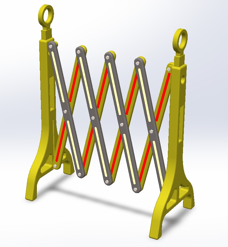 可折叠围栏结构3D图纸 Solidworks设计