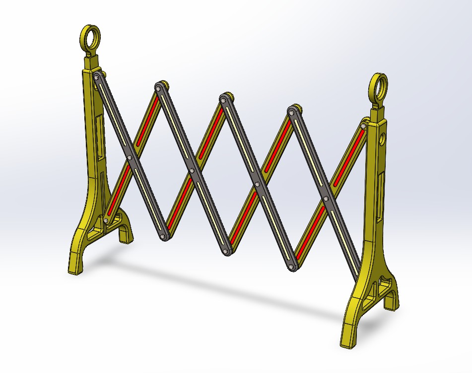 可折叠围栏结构3D图纸 Solidworks设计