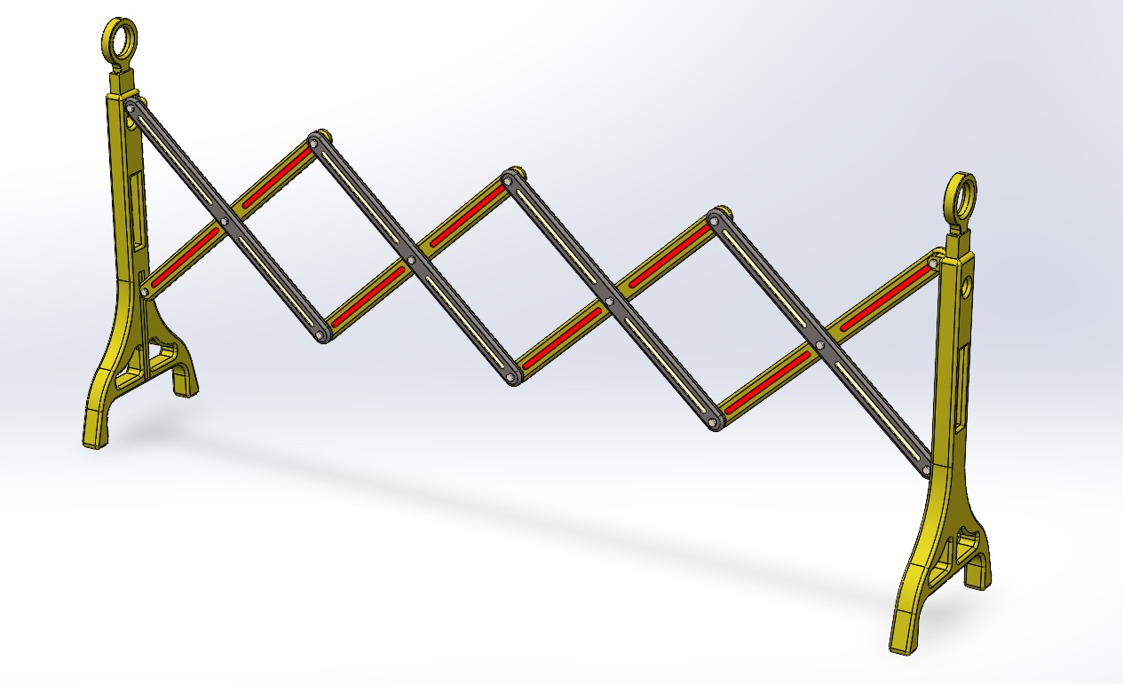 可折叠围栏结构3D图纸 Solidworks设计