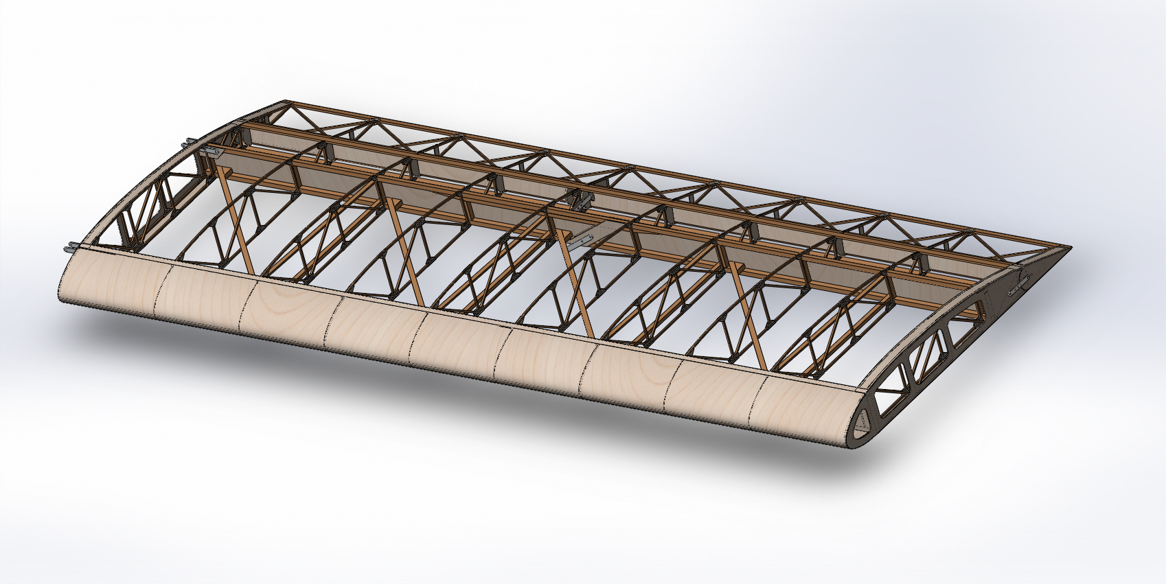 自制航模机翼结构3D图纸 Solidworks设计