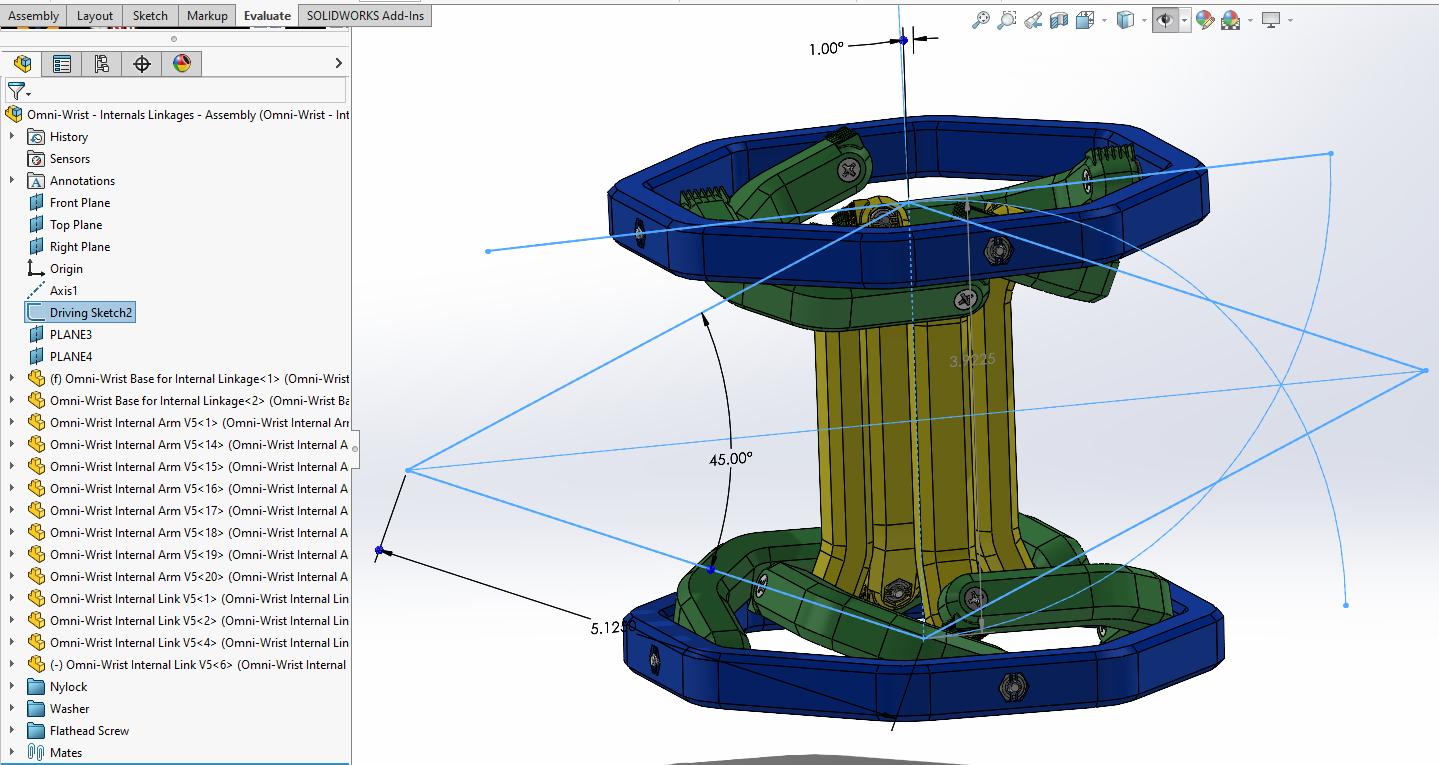 全向连杆结构腕关节III型3D图纸 Solidworks设计
