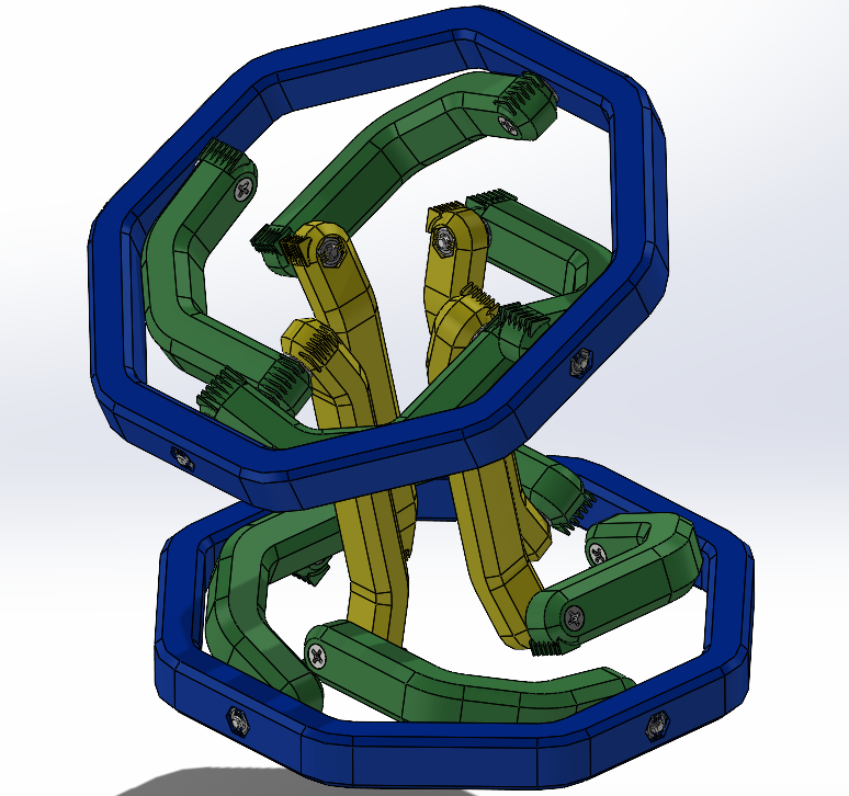 全向连杆结构腕关节III型3D图纸 Solidworks设计