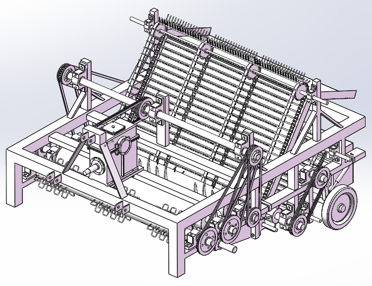 拔棉杆粉碎残膜回收机-SW+CAD+论文