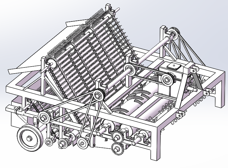 拔棉杆粉碎残膜回收机-SW+CAD+论文