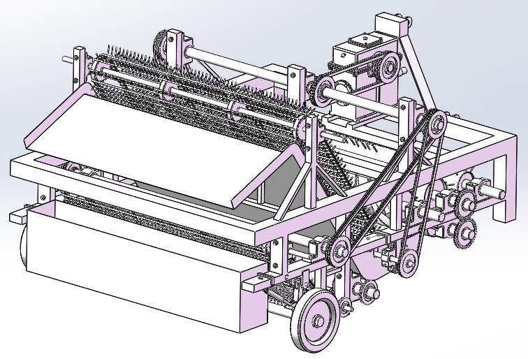 拔棉杆粉碎残膜回收机-SW+CAD+论文