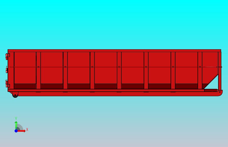 典型的20码建筑垃圾箱。23.5英寸x 8英寸x 4.5英寸