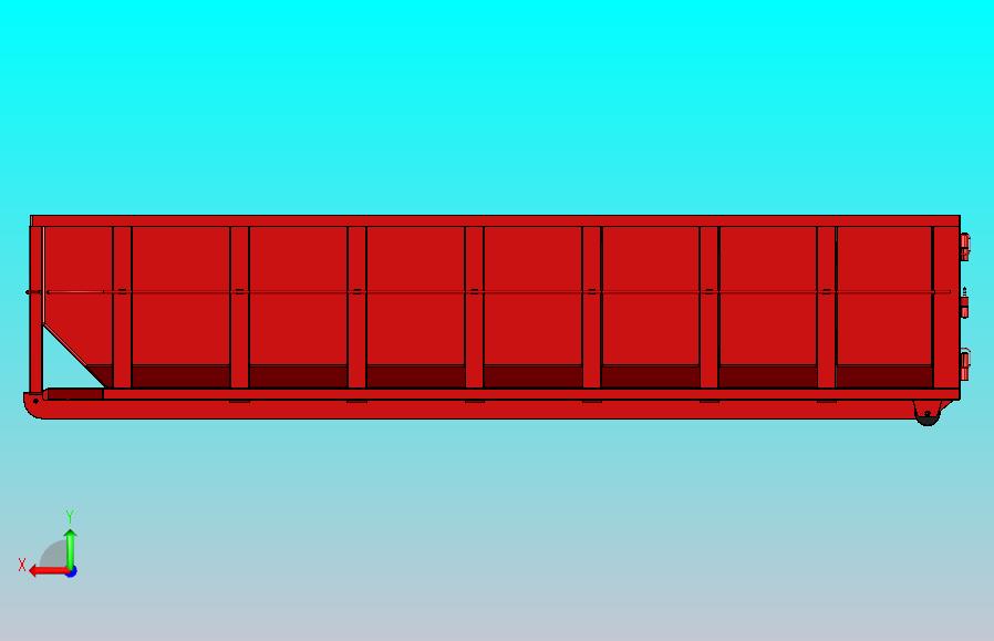 典型的20码建筑垃圾箱。23.5英寸x 8英寸x 4.5英寸