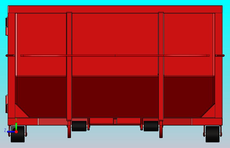 典型的20码建筑垃圾箱。23.5英寸x 8英寸x 4.5英寸