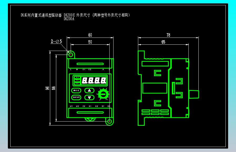 精研DK系列内置式通讯型驱动器CAD