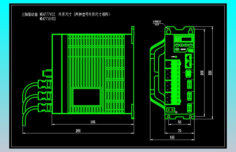 JSCC精研三轴伺服驱动器CAD MDA777V22