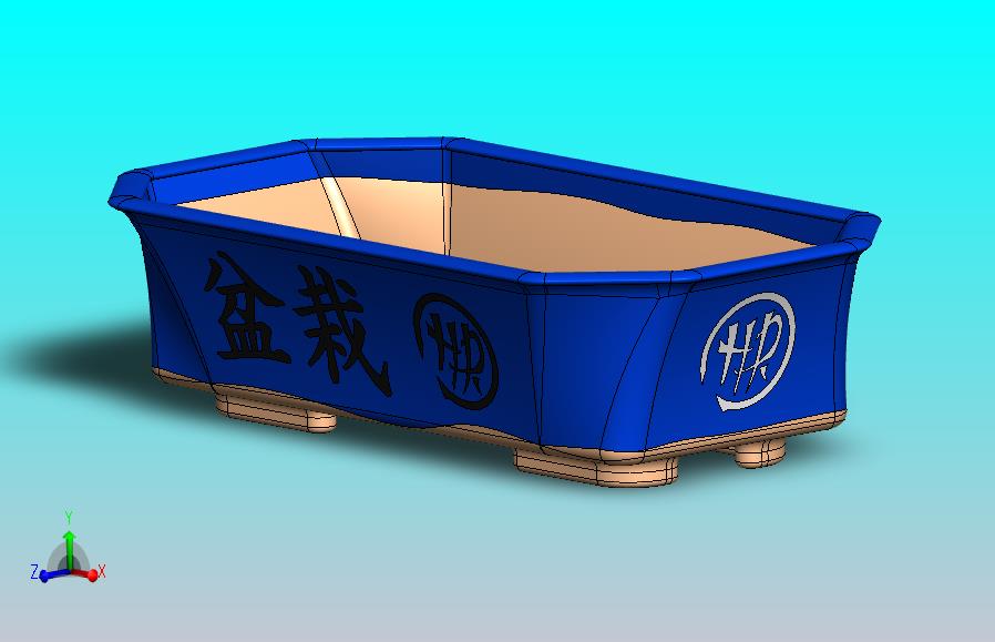 蓝色盆景盘