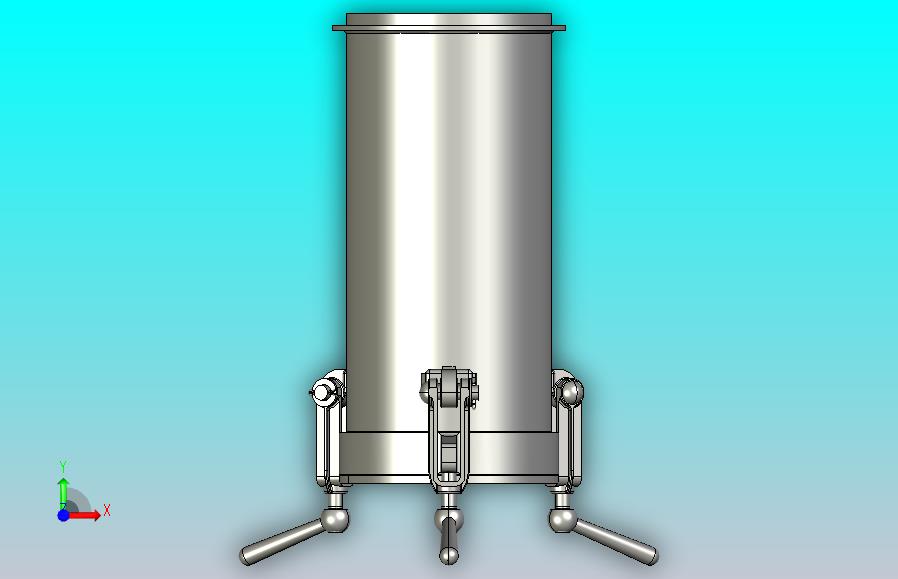 工业眼孔视窗，穿过隔热层的一个小圆窗与外壳相连。Creo模型