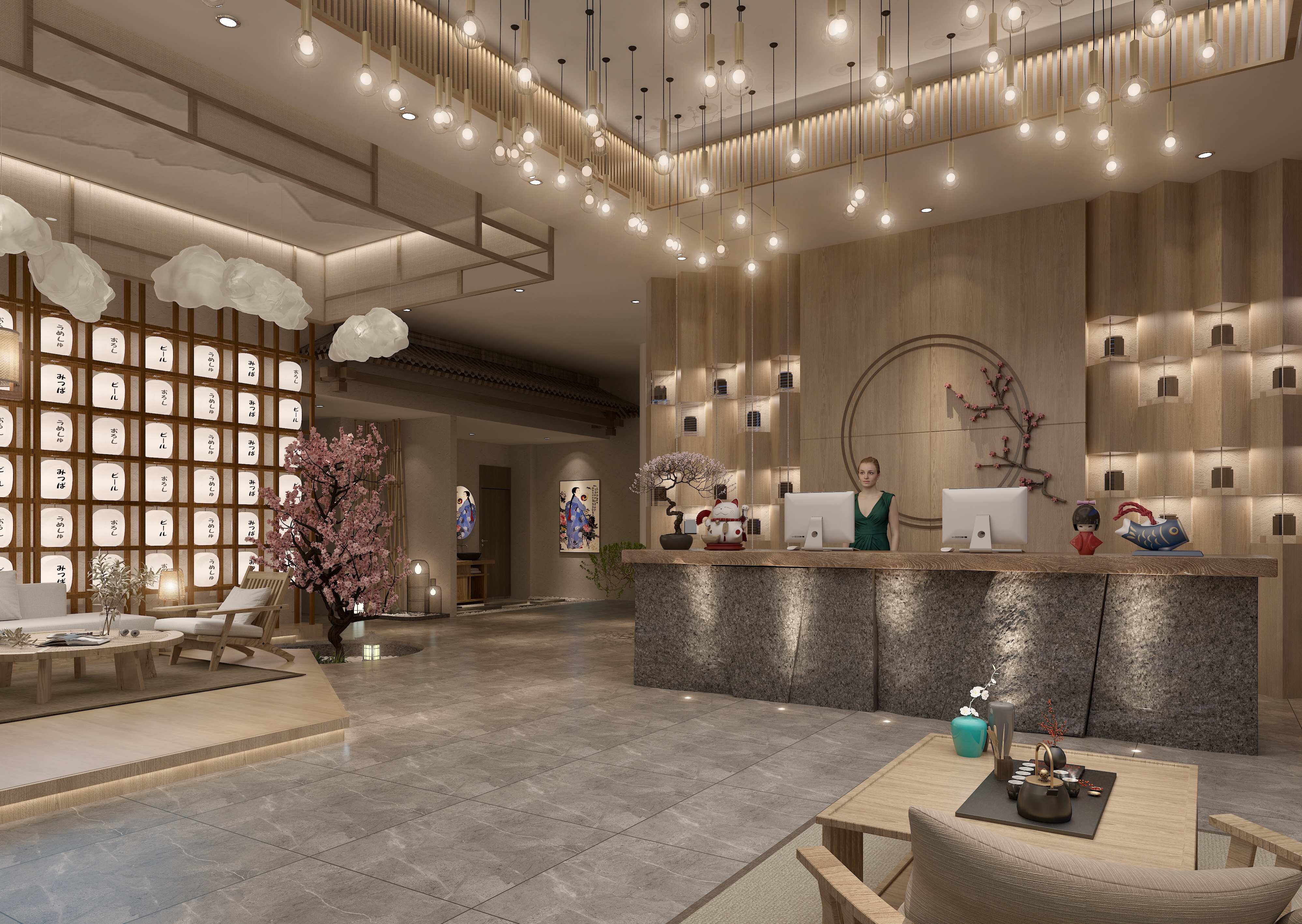 9CAD全套施工图+高清效果图