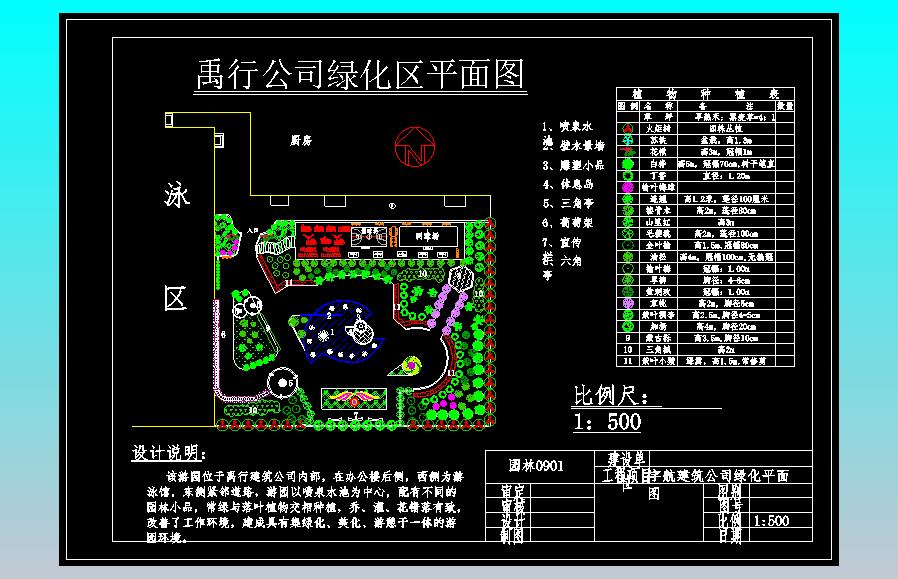 16某公司庭院绿化平面图