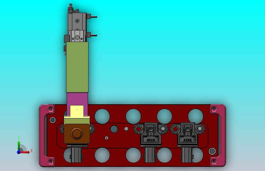 汽车线束插头内部PCB电路板压装工装