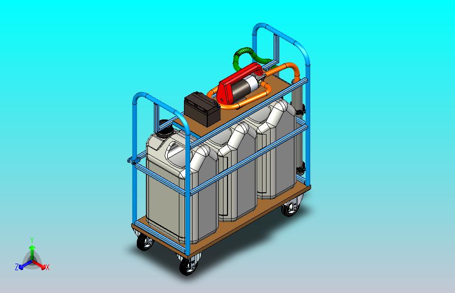 带泵的移动柴油罐购物车 -  3x30l + 50L_min转移系统