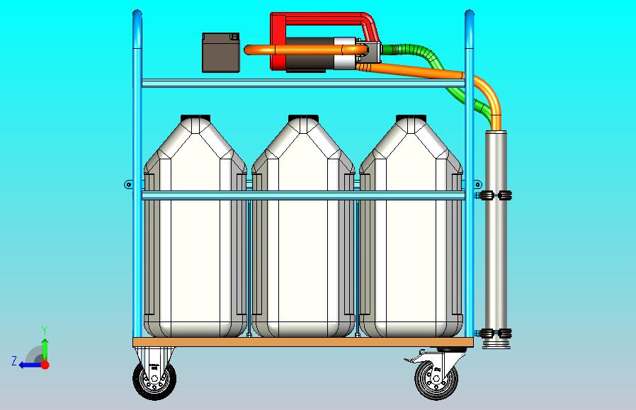 带泵的移动柴油罐购物车 -  3x30l + 50L_min转移系统