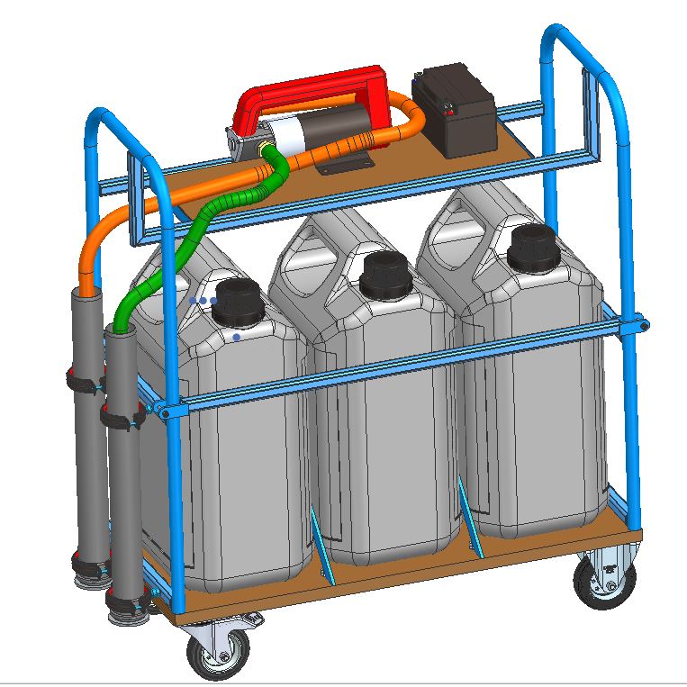 带泵的移动柴油罐购物车 -  3x30l + 50L_min转移系统