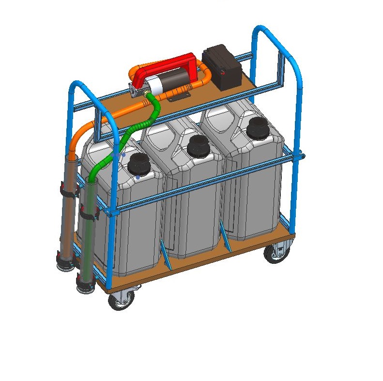 带泵的移动柴油罐购物车 -  3x30l + 50L_min转移系统