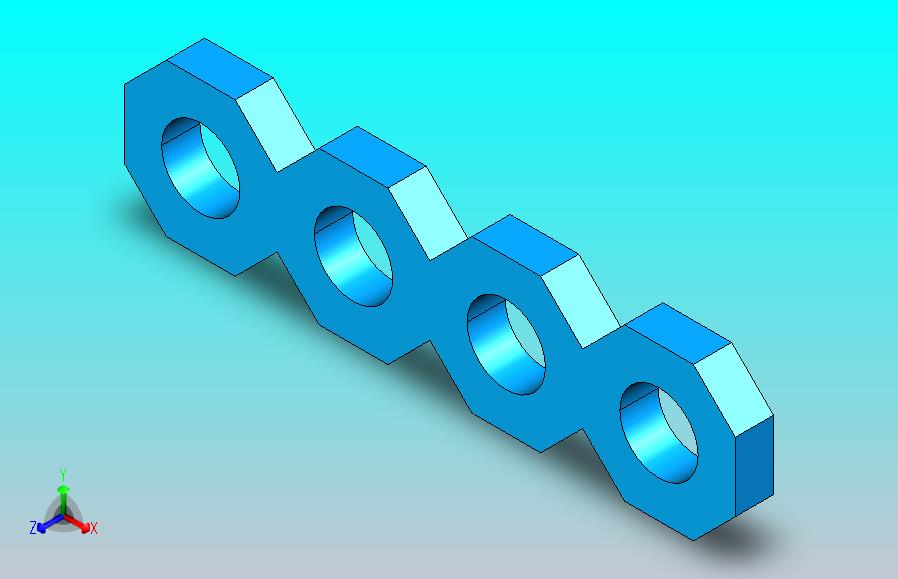 切割连接4孔