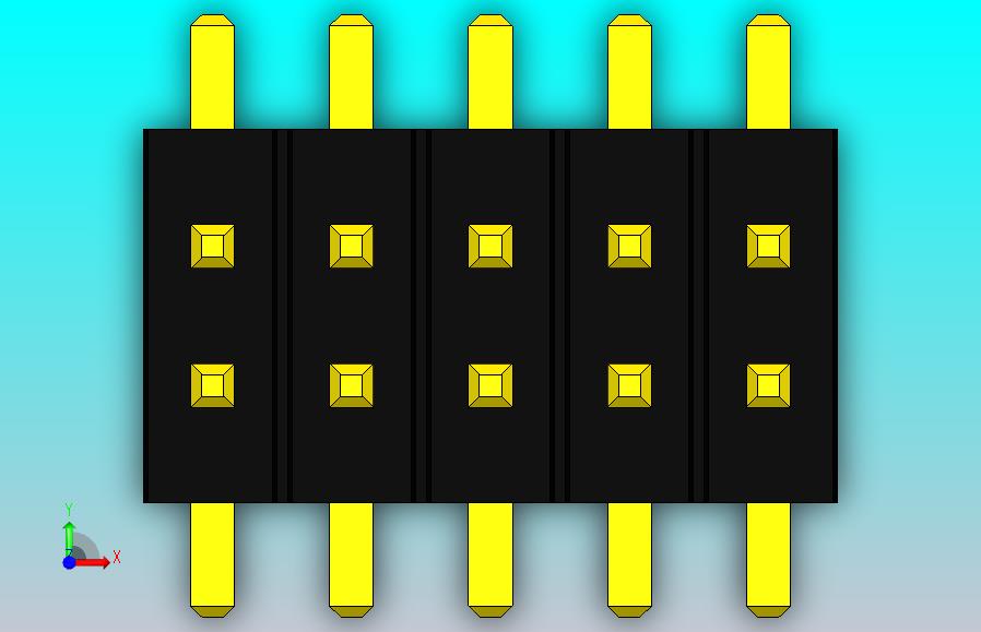 10引脚、1.27间距表面贴装引脚接头