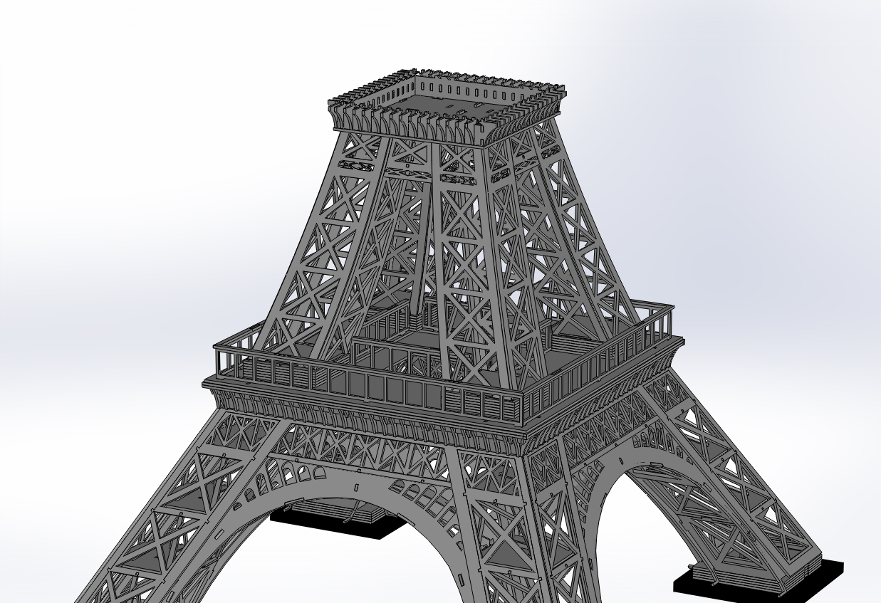 埃菲尔铁塔，金属板拼图，3d拼图