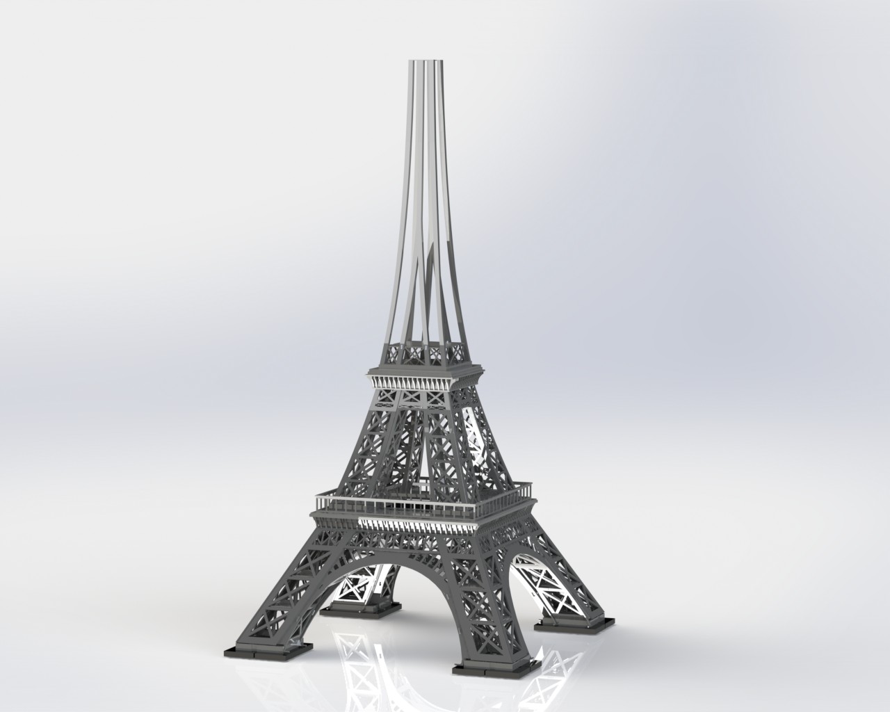 埃菲尔铁塔，金属板拼图，3d拼图