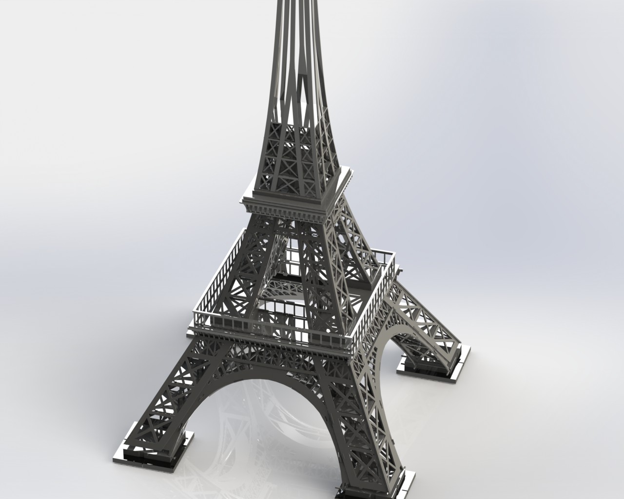 埃菲尔铁塔，金属板拼图，3d拼图